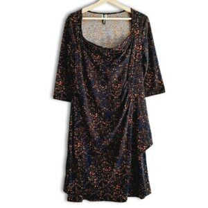 MARCELLE MARGAUX Sheath Knee Length Soft Stretch Dress Abstract Print Sz L